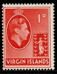 BRITISH VIRGIN ISLANDS GVI SG111a, 1d scarlet, LH MINT.