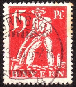 1920, Bavaria 15pf, Used, Sc 240