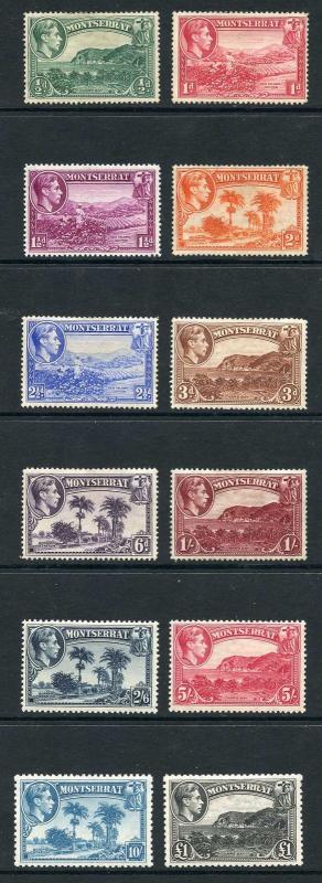 Montserrat SG101/12 1938 KGVI set of 12 M/Mint