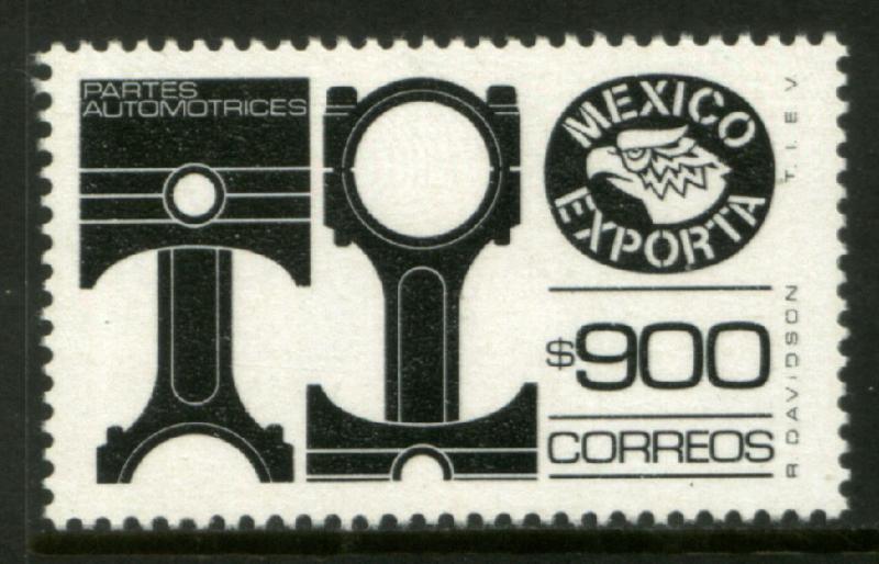 MEXICO Exporta 1500 $900P Pistons Fluor Paper 13 MNH