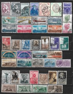 COLLECTION LOT OF 44 ITALY 1953 STAMPS