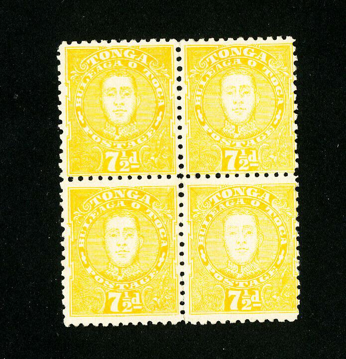 Tonga Stamps # 32 F-VF Fresh Unused Block of 4 Scott Value $150.00