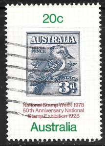 Australia #687 20c Stamp Week - Australia #95 on Album Page