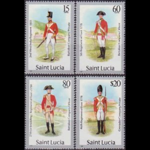 ST.LUCIA 1987 - Scott# 876-9 Mil.Uniform Set of 4 NH