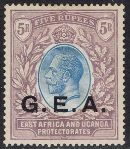 TANGANYIKA 1921 GEA OVERPRINTED KGV 5R WMK MULTI SCRIPT CA