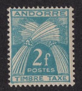 Andorra French  #J34   1946  MH  postage due  timbre tax  2fr