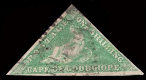 MOMEN: CAPE OF GOOD HOPE SG #21 EMERALD 1863 USED £700 LOT #65647