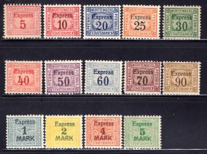 WURTTEMBERG Staatsbahnen Express , Revenue Railway Stamps, MHOG, 14 different