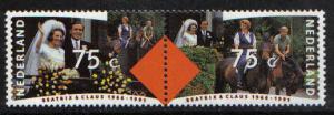 Netherlands  #770-771a  MNH  1991  pair  Royal Silver Wedding