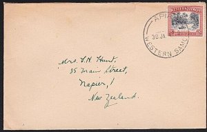 SAMOA 1948 2d rate cover Apia to New Zealand...............................A8786