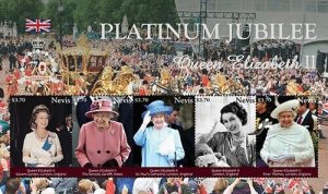 Nevis 2022 - Queen Elizabeth II, Platinum Jubilee - Sheet of 5 stamps - MNH