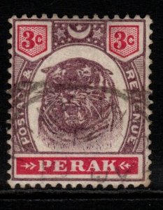 MALAYA PERAK SG68 1895 3c DULL PURPLE & CARMINE FINE USED