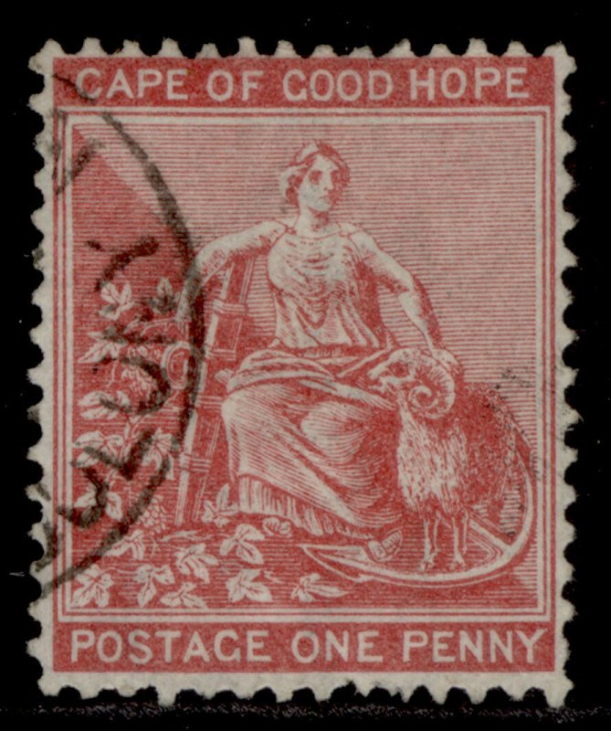 SOUTH AFRICA - Cape of Good Hope QV SG29 1d carmine-red FINE USED.