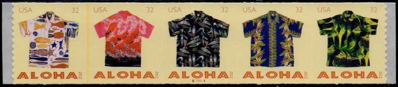 USA PNC5 Sc. 4601a 32c Hawaiian Shirts 2012 MNH S111111