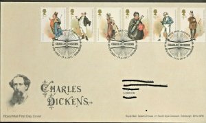 19/6/2012 CHARLES DICKENS SET FDC-TALLENTS HOUSE PMK+INSERT -CHARITY