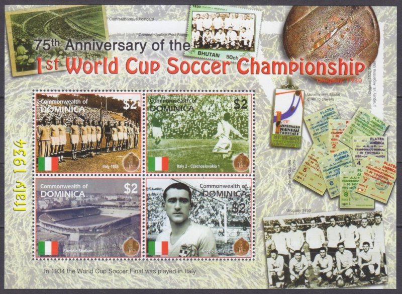 2005 Dominica 3686-3689KL 75th anniversary of the first FIFA World Cup 6,80 €