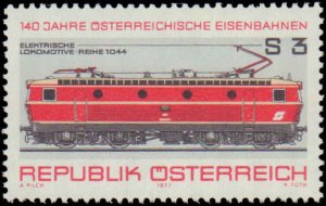 Austria #1067-1069, Complete Set(3), 1977, Trains, Never Hinged