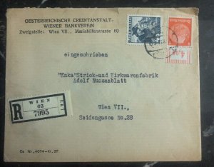 1939 Vienna Austria Mixed Frank Cover Swiss Bank Locally Used