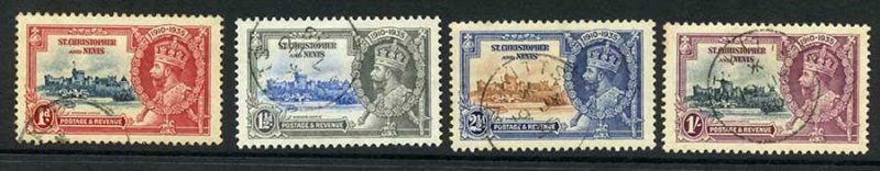 St Christopher and Nevis SG61/64 1935 Silver Jubilee Set Used