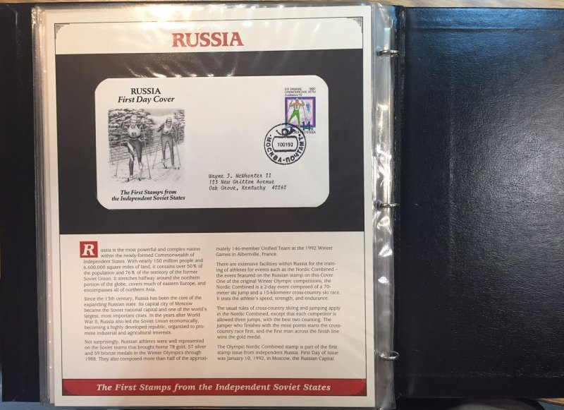 Russia (Soviet Union) Official First Day Covers (7) in album 1991 [088]