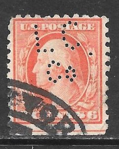 USA 468: 6c Washington, perfin, used, F