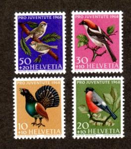 Switzerland # B378-B381 Mint Birds !