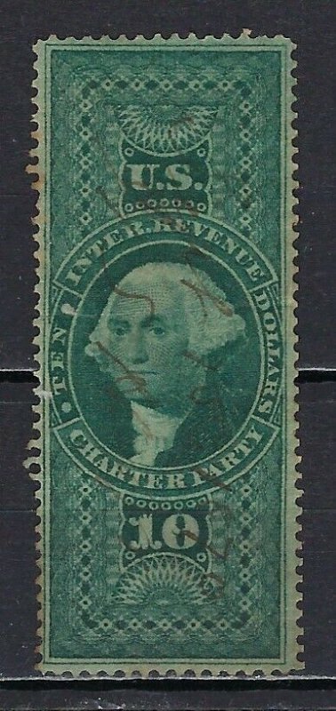 U.S. #R93c USED, VF CHARTER PARTY  HORIZONTAL CREASE