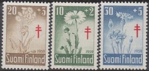 FINLAND Sc #B154-6 SEMI POSTAL SET CPL MNH of FLOWERS