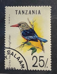 Tanzania 1992 Scott 981 CTO - 25sh,  Bird,  Grey-headed Kingfisher