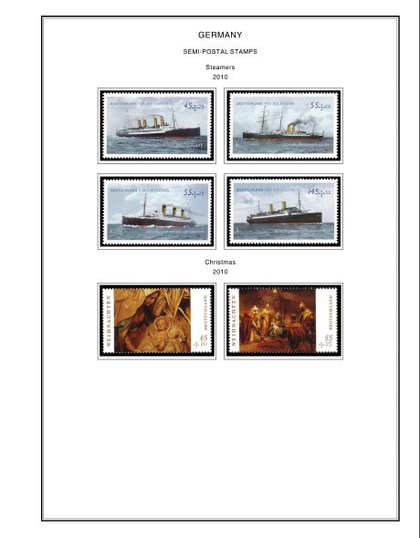 GERMANY STAMP ALBUM PAGES DVD 1868-2011 (818 color illustrated pages)