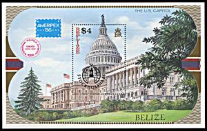 Belize 837, MNH, Stockholmia '86 Philatelic Exhibition souvenir sheet