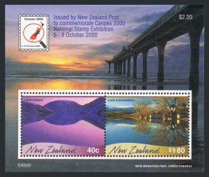 New Zealand 1662a sheet,MNH. Scenic Reflections 2000. Lakes Lindon, Alexandrina.