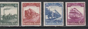 Germany # 459-462, German Railroad Centennial, Mint LH, 1/2 Hinged Cat.