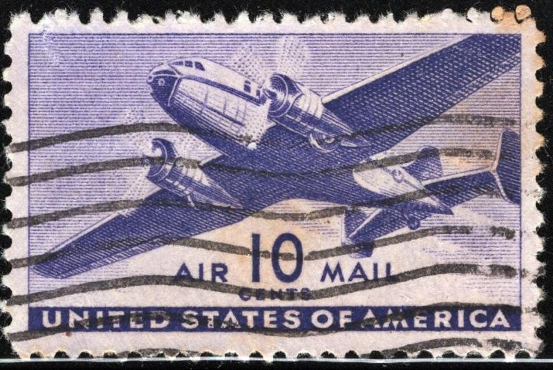 SC#C27 10¢ Twin-Motored Transport Single (1941) Used