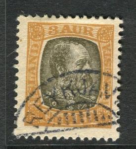 ICELAND;  1902 early Christian issue fine used 3a. value