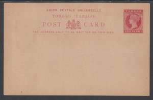 Tobago H&G 6 mint 1892 1p carmine on buff QV Postal Card, sound, F-VF