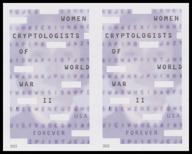 US 5747a Women Cryptologists imperf NDC horz pair (2 stamps) MNH 2022 