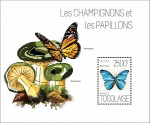 2013 TOGO MNH. MUSHROOMS AND BUTTERFLIES|  Michel Code: 5135 / Bl.845