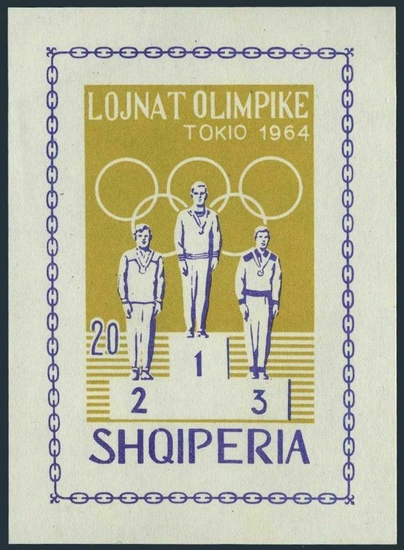 Albania 754-764 perf,imperf,MNH.Michel 859/879,Bl.26 A,B. Olympics Tokyo-1964.