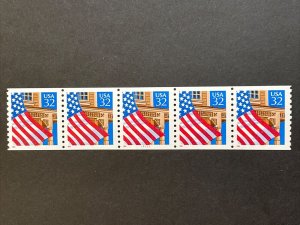 US PNC5 32c Flag Over Porch Stamp Sc# 2913 Plate 11111 MNH, Shiny Gum