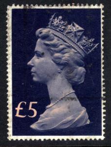 GB 1977 - 87 QE2 £5 Salmon & Blue Machin SG 1028 ( J1129 )