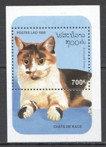 Wb194 1995 Laos Fauna Pets Cats Domestic Animals 1Bl Mnh