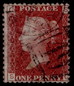 GB QV SG44, 1d lake-red PLATE 199, FINE USED. CDS SG