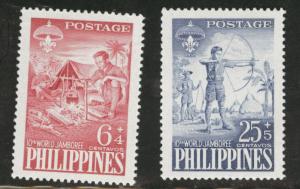 Philippines Scott B10-11 MH* scout semipostal set on white