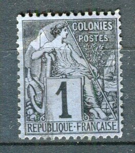 FRENCH; COLONIES 1880s General issue used hinged 1c. value