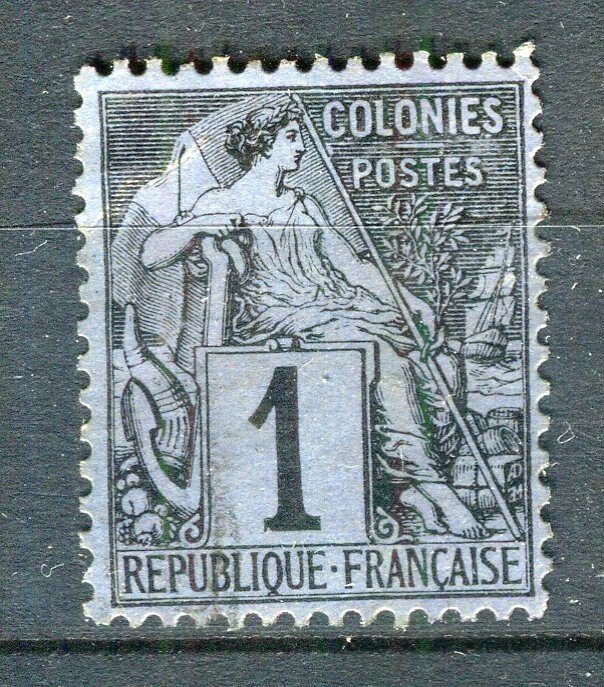 FRENCH; COLONIES 1880s General issue used hinged 1c. value