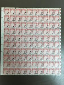 J90 Sheet Of 100 Nice .02 Shift   MNH.