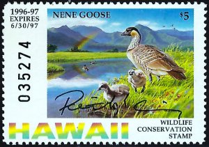 HI1 1996 Hawaii FIRST of State Duck Stamp-Artist Signed-OFFER?