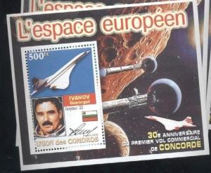 COMORES SHEET SPACE CONCORDE AVIATION COSMONAUTS