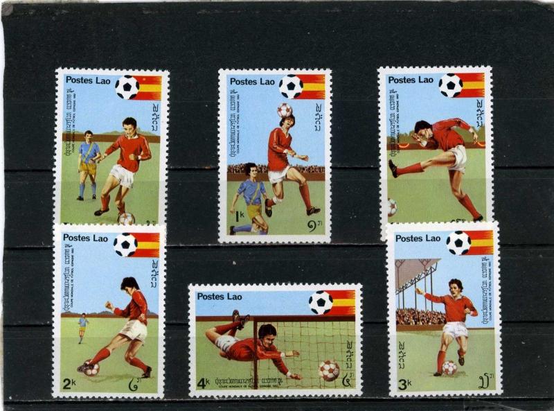 LAOS 1981 Sc#998-1004A SOCCER WORLD CUP SPAIN SET OF 6 STAMPS MNH 